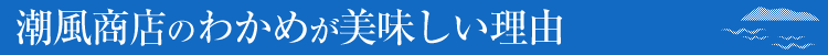 潮風商店のわかめが美味しい理由
