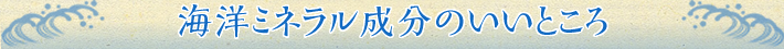 海洋ミネラル成分のいいところ